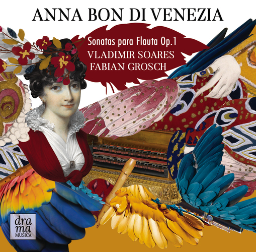 Capa do disco “ANNA BON: Sonatas para Flauta Op. 1”, de “Vladimir Soares e Fabian Grosch”